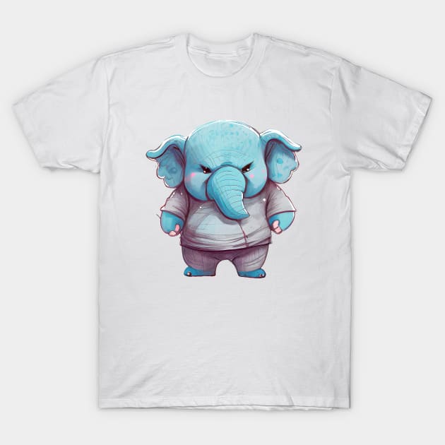 Elephant Cute Adorable Humorous Illustration T-Shirt by Cubebox